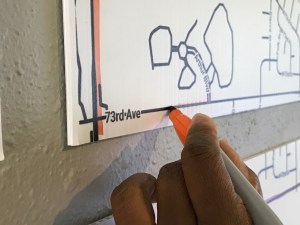 Our prayer maps throughout Merrillville.  One of our ladies, Tanisha Washington highlighting where she has prayed over.  
